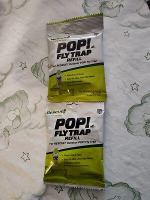 2 Pop! Fly Trap Refill For RESCUE! Flies Find It Fast, Lures Flies Away.