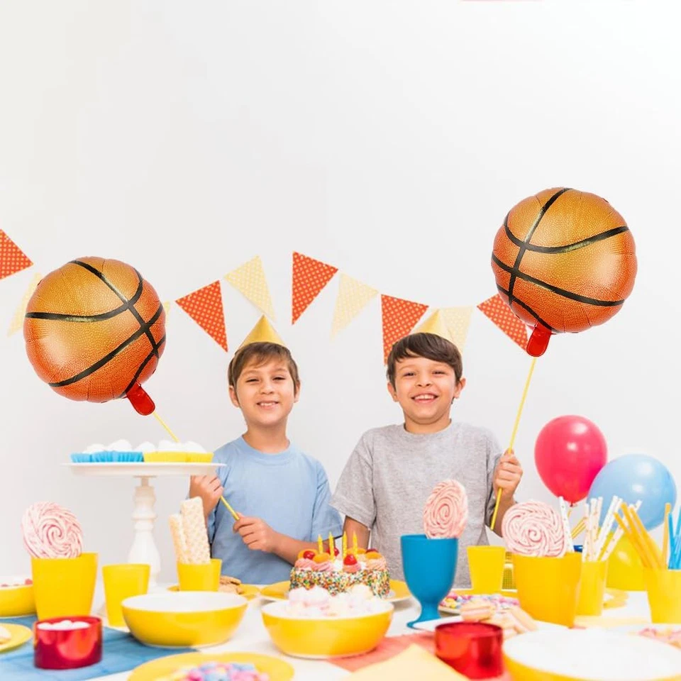 Globos deportivos de 20 piezas de papel aluminio de baloncesto de 18 pulgadas Mylar Foto 3 de 4