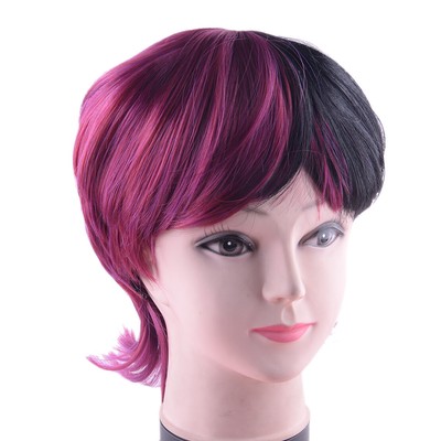 Fashion Pixie Short Cut Bob Perücke schwarze Frauen Echthaarperücke dunkellila