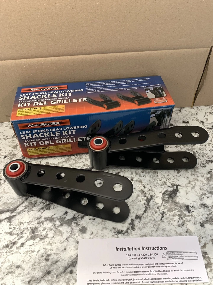 SUPERIOR 13-4100 Rear Lower Shackle Kit, 2" Drop, 2.5" Leaf Spring, 3.0" Shackle - Image 3 of 4