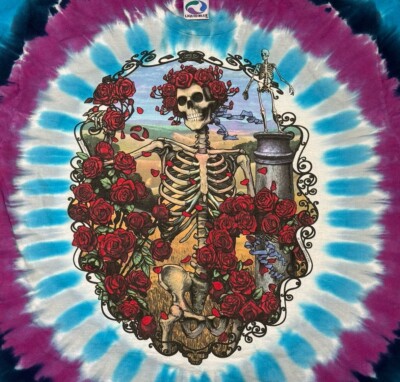Vtg 90s 1995 Grateful Dead 30 Years Liquid Blue Tie Dye T-shirt