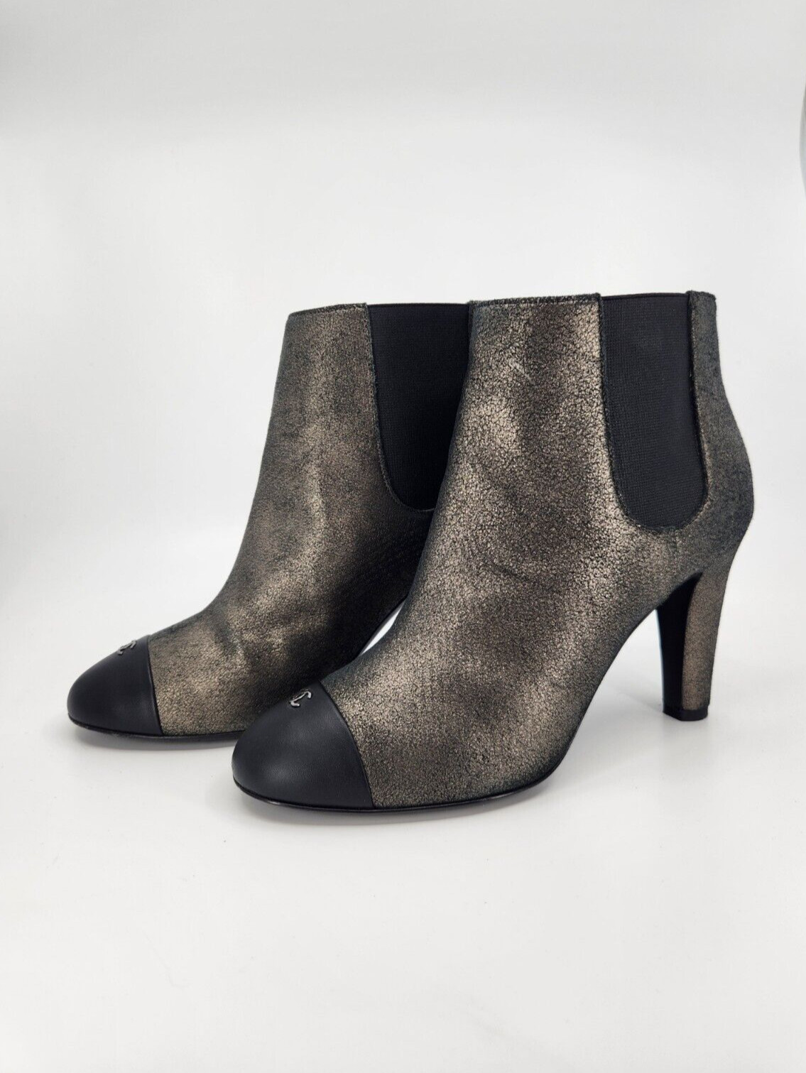 Chanel Interlocking CC Cap Toe Metallic Leather B… - image 5