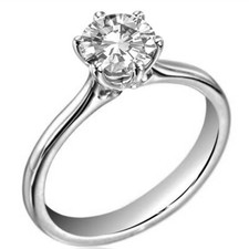 Sterling Silver Certified VVS1 1Ct Moissanite Diamond Solitaire Engagement Ring