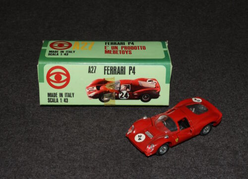 Mebetoys Ferrari P4 1/43 A27 Solid Box Italy 1970s All Original - Zdjęcie 1 z 12