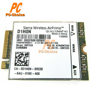 Genuine D1H0N Dell Sierra Wireless AirPrime QUALCOMM 4G LTE DW5808e EM7355 (A00)