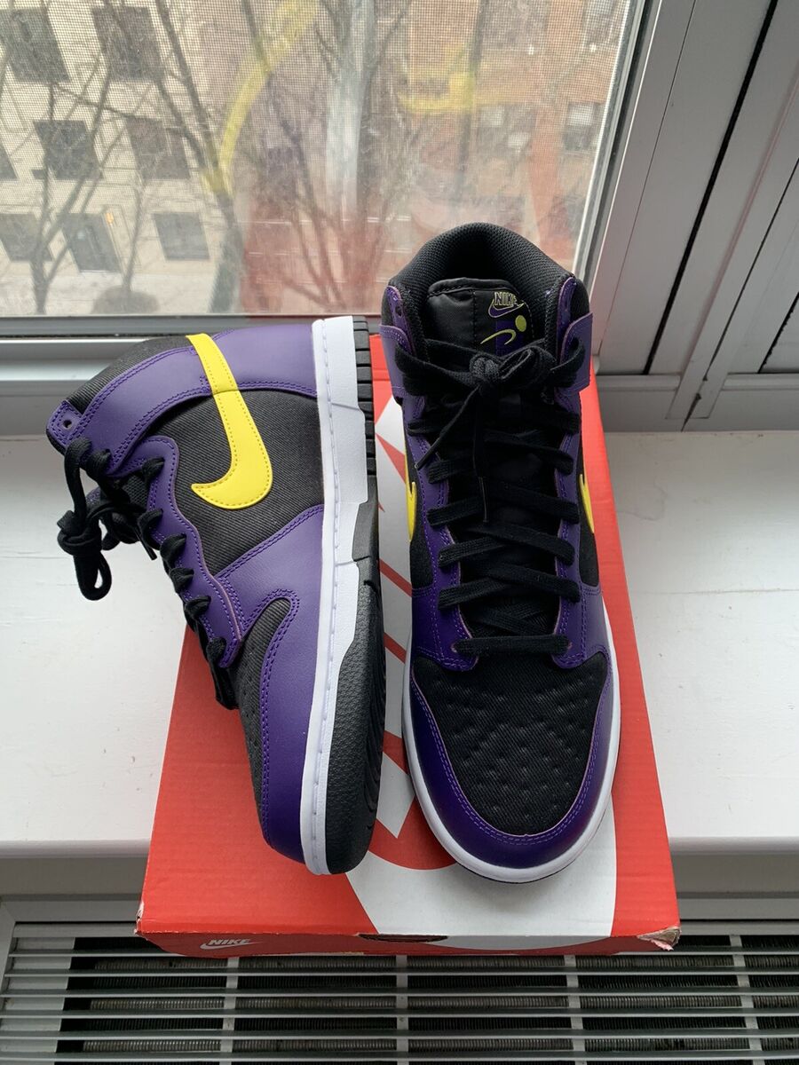 Size 10.5 - Nike Dunk High Premium EMB Lakers 2021 Size 10.5 - Nike Dunk High Premium EMB Lakers 2021