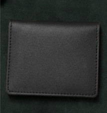 WOMEN COLOUR SIMPLE LIGHT SLIM SHORT PVC BUTTON CARD HOLDER WALLET 8 CARD SLOTS