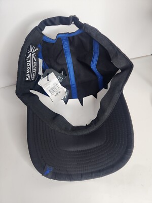 Kangol Zipper Adjustable Biker Bike Racer Cap Hat Black 5 panel
