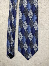 Eagles Wings Prayer Cross Diamond Print Church short Neck Tie Blue Gray 55x4