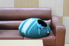 Round Felt Wool House For Your Pet Made Of Natural Wool  Warm And Soft Cat Bed