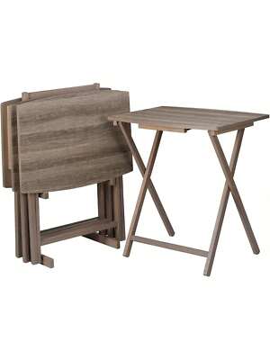 5pc Mainstays Oversized TV Tray Set Foldable Trays Stand