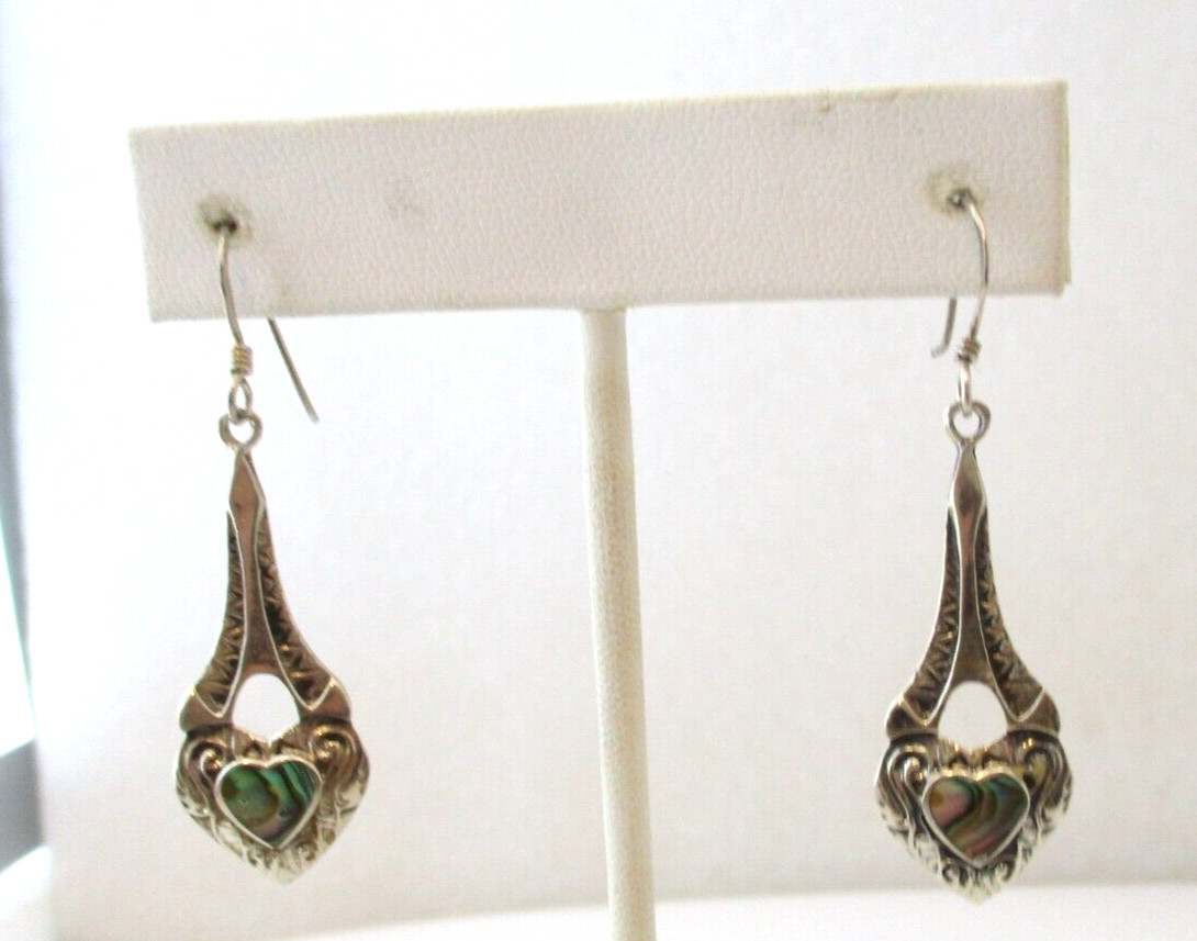 Beautiful Sterling Dangle Drop Shell Earrings    … - image 5