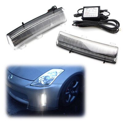 Direct Fit 370Z Style White LED Daytime Running Lights For 06-09