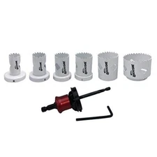 Disston 0233 QuickCore Bi-Metal Hole Saw Set, 1-7/8" Depth, 7-Piece