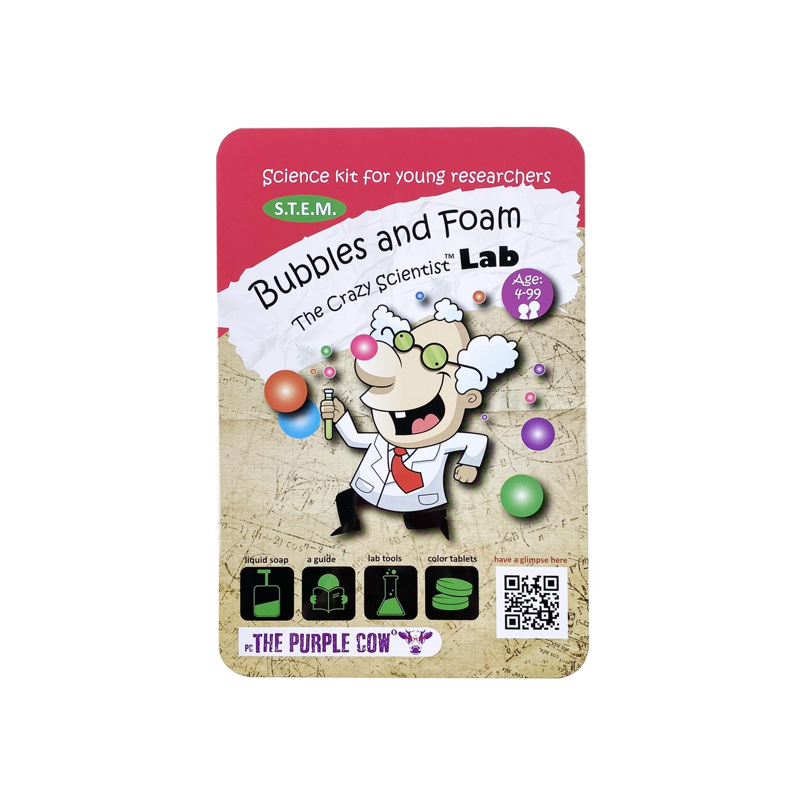 The Purple Cow - Crazy Scientist Kit For Young Researchers - Bubbles & Foam Lab