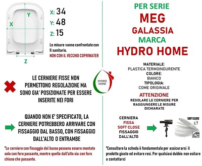 Toilettensitz Für GALASSIA MEG – Weiß, Hitzebeständig, Wasserdicht, Mit Edelstahl-Scharnieren, Normaler Verschluss
