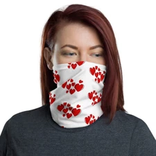 Red Hearts Valentine's Day Neck Gaiter Warmer Face Mask Alternative NEW