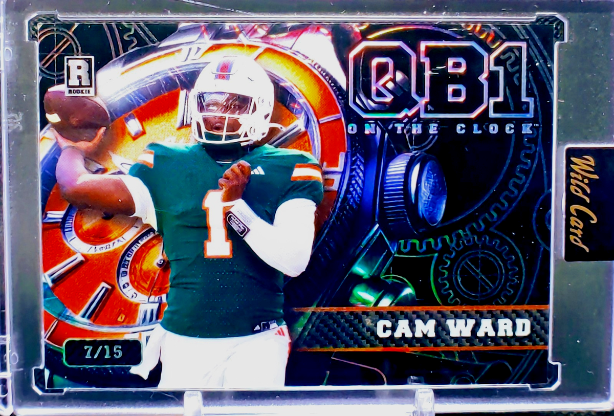 2025 Wild Card QB1 Cam Ward 7/15 Black Foil Orange Watch Color