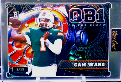 2025 Wild Card QB1 Cam Ward 7/15 Black Foil Orange Watch Color