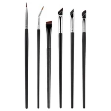 6 Pcs Eyeliner Makeup Brush Set Curved Eyebrow Concealer Flat Fine Angled