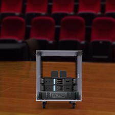 12U Cabinet Rolling Network Rack Audio Studio Video Telecom Equipment Rack Black