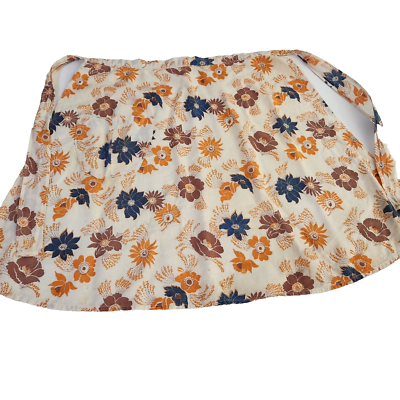 Vintage Apron Handmade 60's Waist Tie Brown, Blue, Orange Print