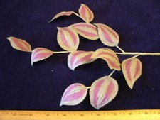 Vintage Millinery Flower Exotic Leaf NR3 Gray Purple