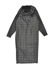 VINTAGE Womens Shift Dress IT 42 Medium Black Spotted Polyester AS63