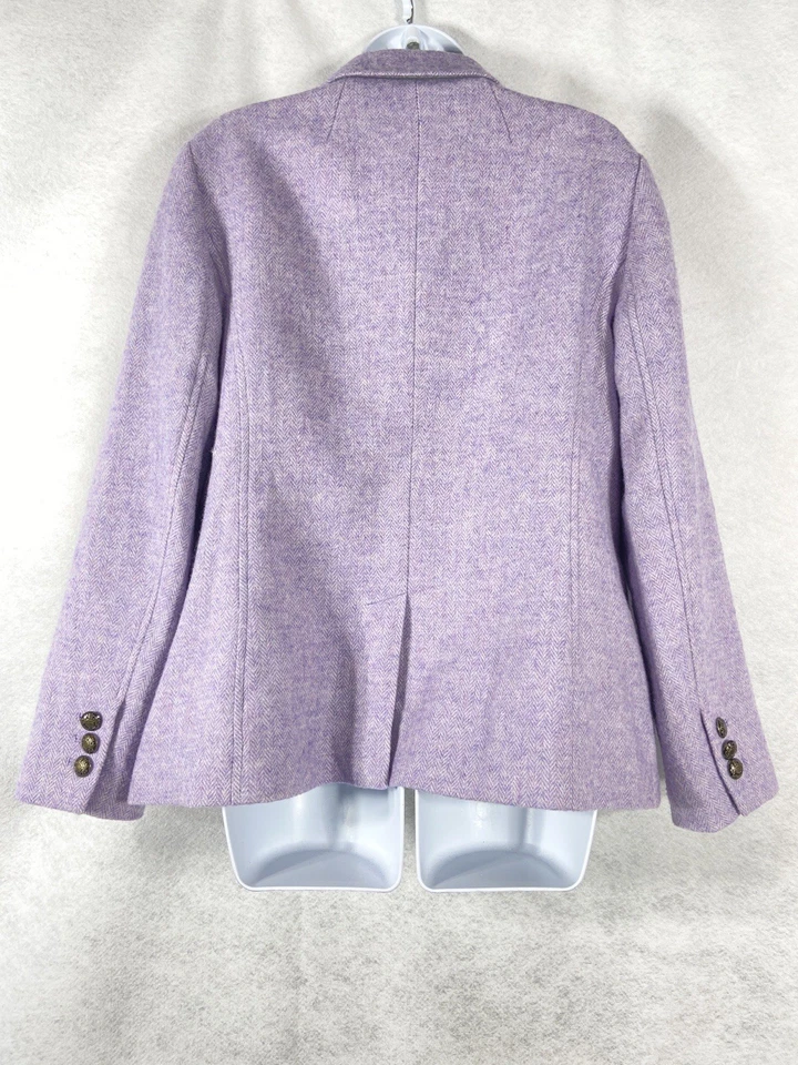 Chaqueta Talbots Mujer 12 Blazer Púrpura 100% Manga Larga Mezcla Lana Foto 4 de 4