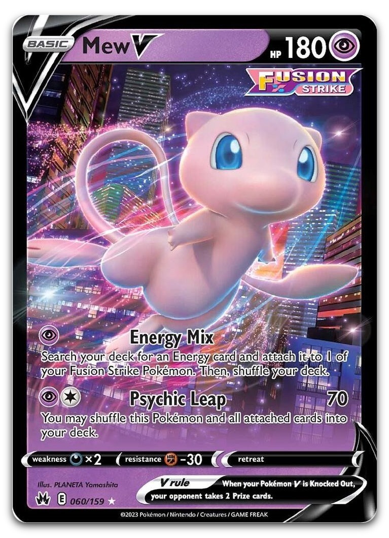 Mew V #60/159 (Holo) (NM) Crown Zenith CRZ Pokemon