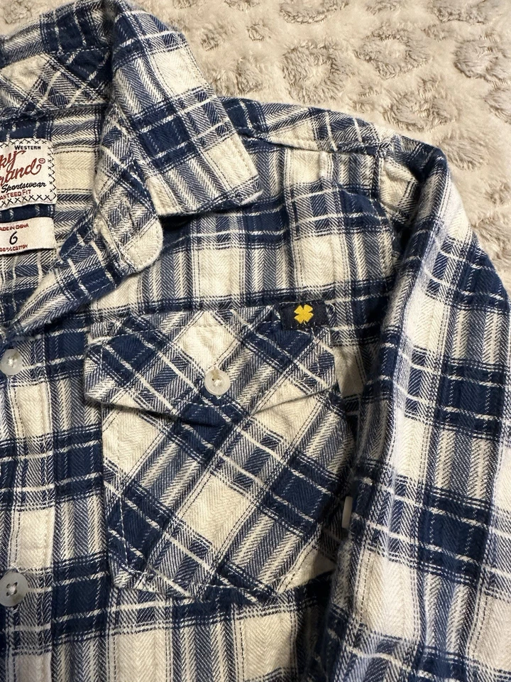Lucky Brand Long Sleeve Button Down Western Print Boys Sz 6 See Desc T14 - Image 4 of 4