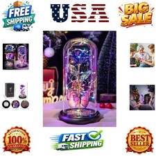 Birthday Gifts for Women Mom, Galaxy Glass Rose in Glass Dome Forever Eternal...