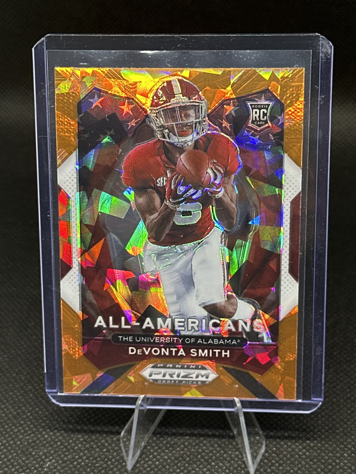 2021 Panini Prizm Draft Picks Collegiate #186 DeVonta Smith Orange Ice