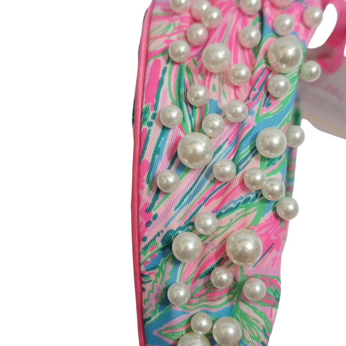 Lilly Pulitzer Coming In Hot Embellished Knotted Headband Pink Floral Pearl NWT Amazon.com: Lilly Pulitzer Eyelet Top Knot Headband, Cute  main image 3