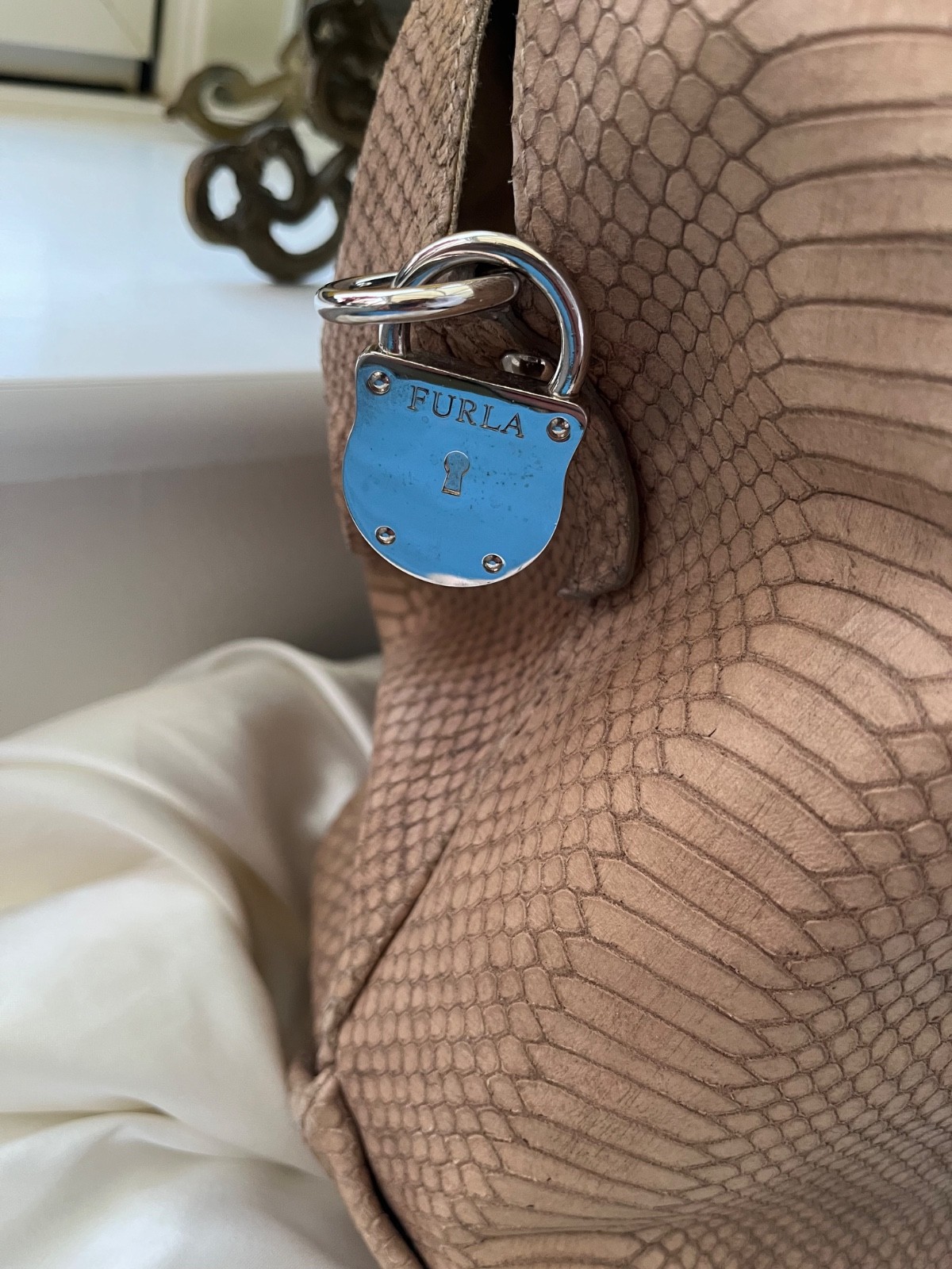 FURLA python embossed leather Oversized Tote Bag - image 2