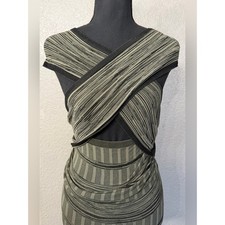 Intimately Free People Women Sz XS/S Green Geometric Cross Strap Stretch Dress