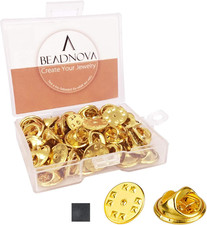 BEADNOVA 50PCS Butterfly Clutch Metal Pin Backs Pin Backings for Lapel Pinbacks