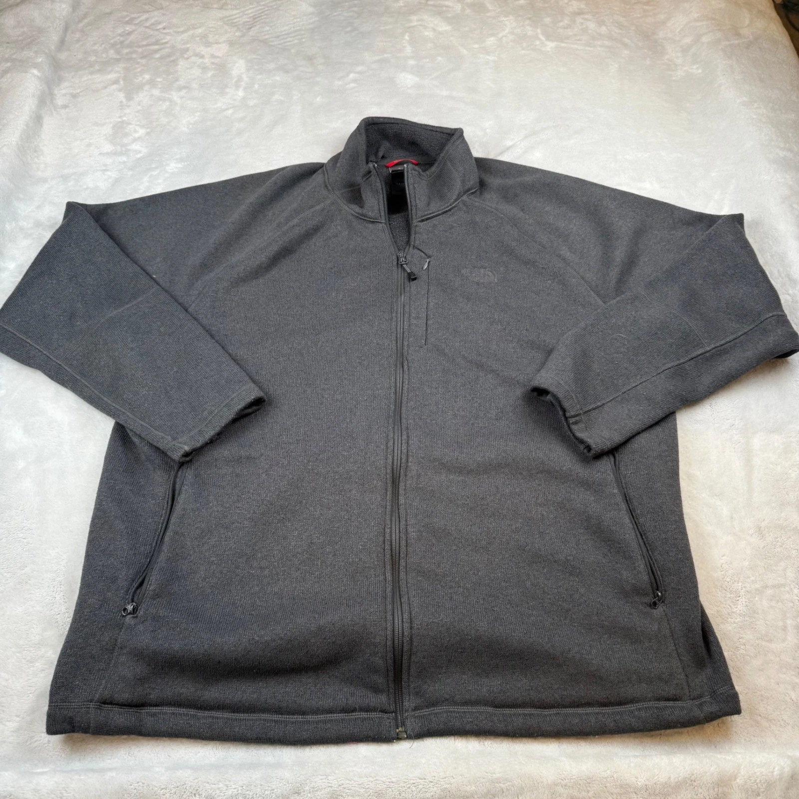 The North Face Mens Gray Full Zip Jacket XXL Pullover Outdoor Lightweight