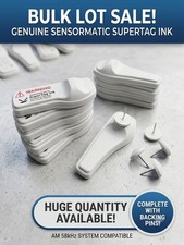 100 Sensormatic SuperTag Security Tags 58KHz Clothing Anti-Theft Lot with Pins