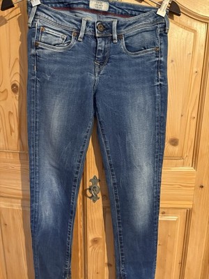 Pepe Jeans Damen Slim Jeans Blau Low Waist W25/L28 Denim Five-Pocket