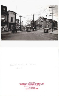 1939 Easton PA Streetcar Trolley Walnut at Ferry St William Watts Photo 8x10