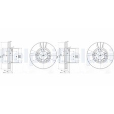 2x DELPHI 257mm BREMSSCHEIBEN VORNE passend für TOYOTA DYNA HIACE HILUX LAND VW