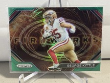 GEORGE KITTLE 2023 Panini Prizm FIREWORKS Green Prizm #F-22! SAN FRANCISCO 49ERS