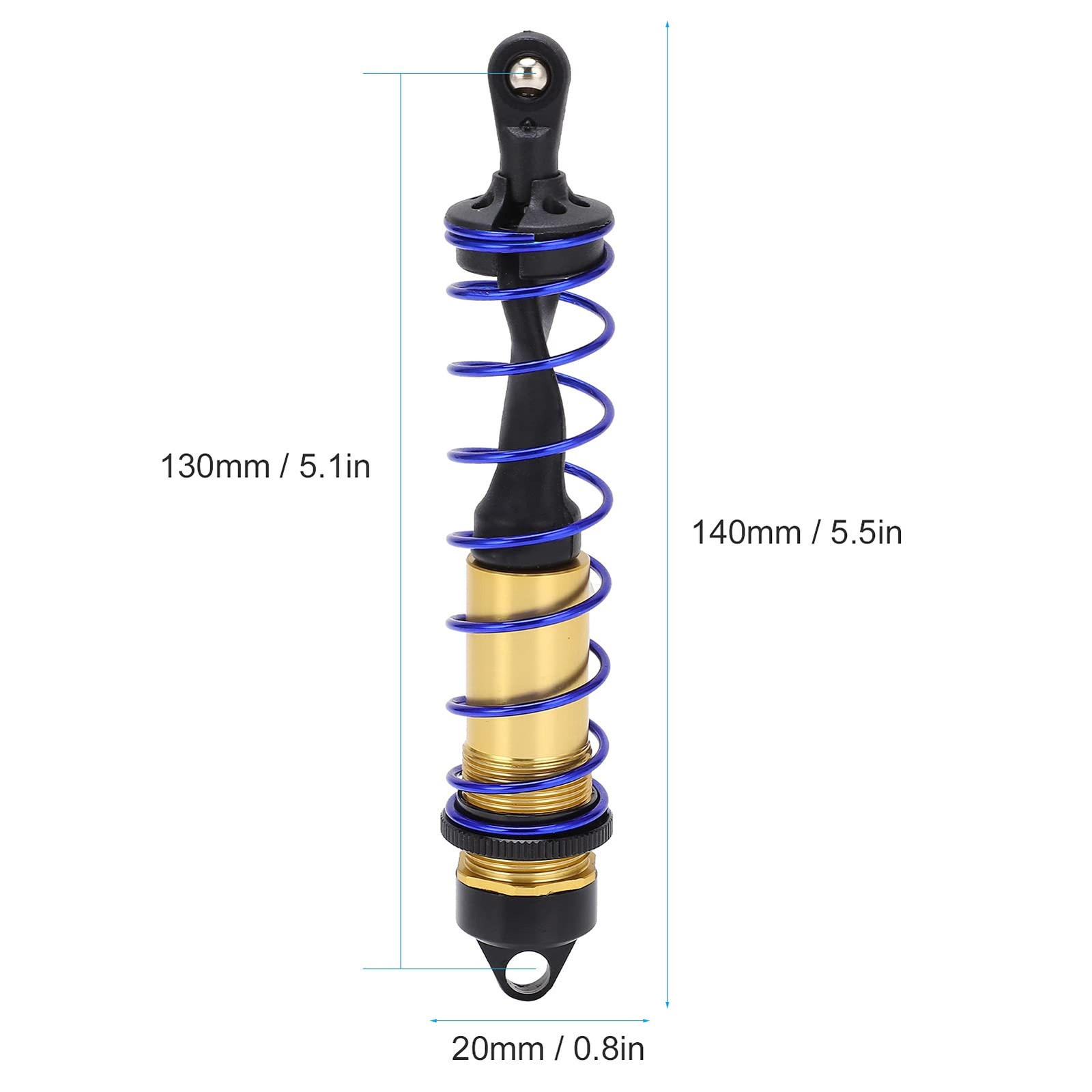 2Pcs 140mm/5.5in Aluminum Alloy RC Car Shock Absorber Strong Durable Dampers ...