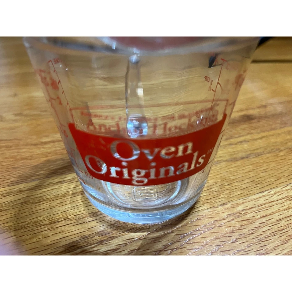 Anchor Hocking Oven Originals 8 oz Glass Measuring Cup Red Logo - Image 2 of 4