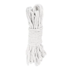 0.3" 50 Feet Macrame Cord, Cotton Cord Rope String 3 Strands Bright White