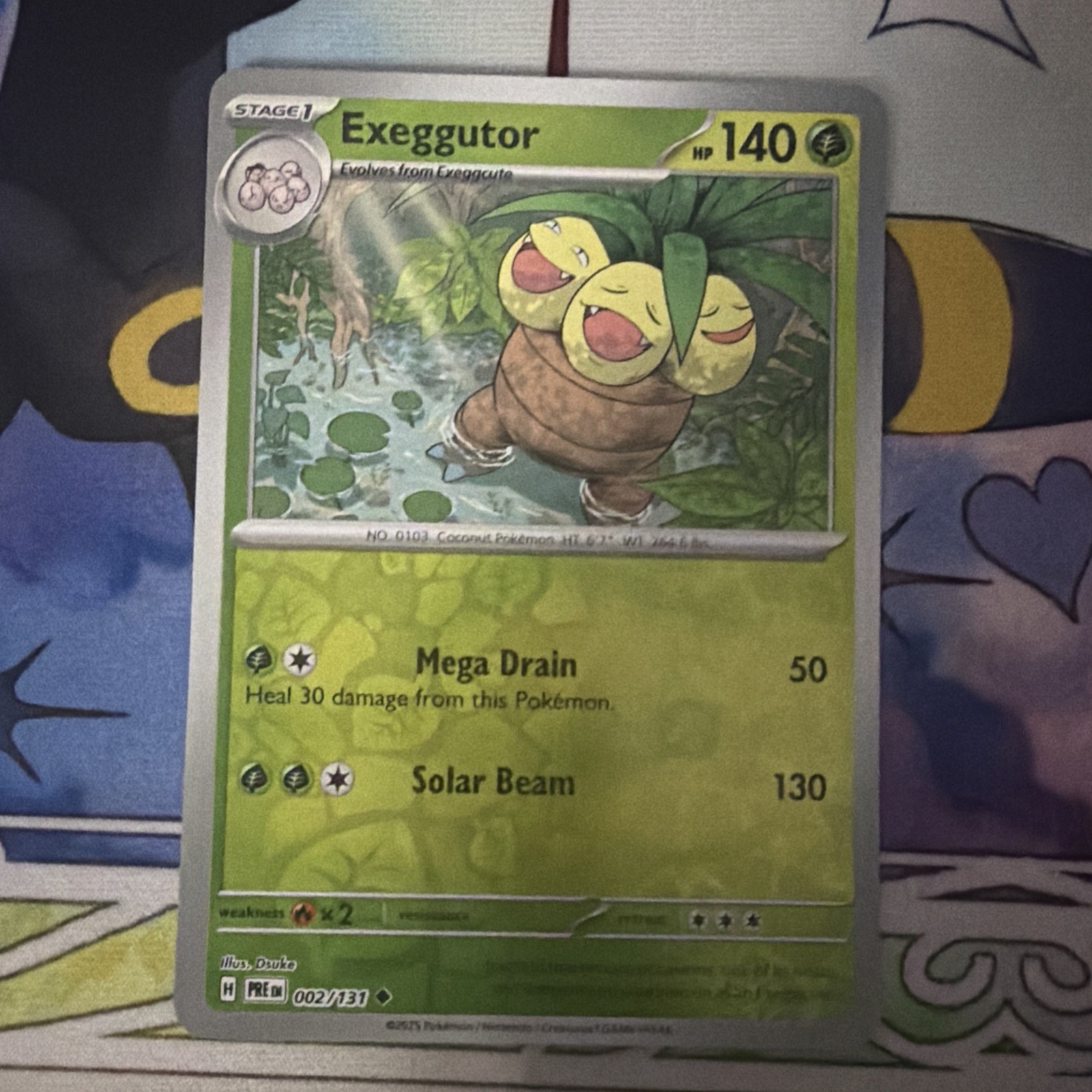 Exeggutor 002/131 Uncommon Prismatic Evolutions Pokemon Reverse Holo Near Mint