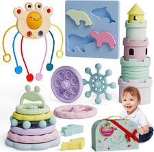 Silicone Baby Teething Toys Gift Set 5-In-1 Silicone Teethers for Babies - Mon