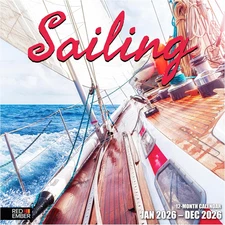 Sailing 2026 Wall Calendar 12 Month | 12" X 24" Open | Thick & Sturdy Paper | Gi