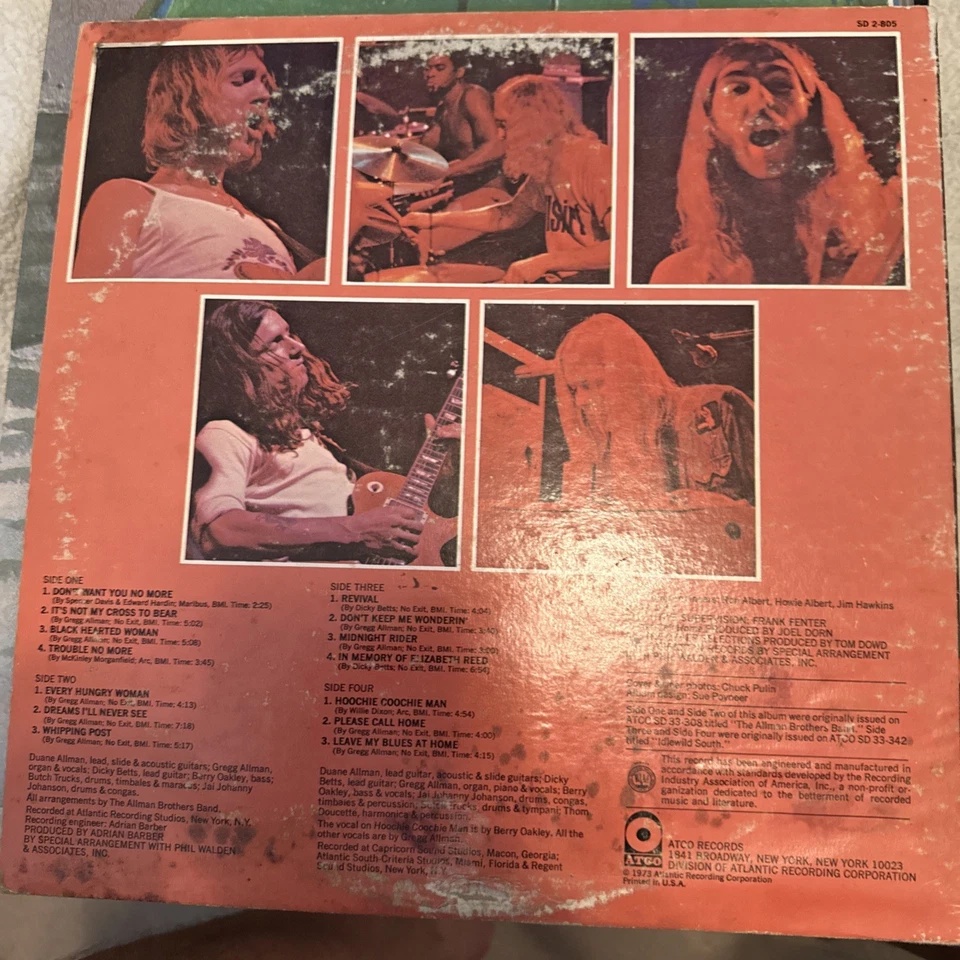 THE ALLMAN BROTHERS BAND - BEGINNINGS - ATCO 1973 PRESSWELL PRESSING 2LP VINYL - Image 2 of 2